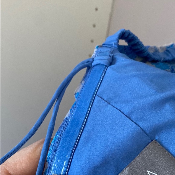 Theia Blue and White Off-Shoulder Sheath Dress - Picture 10 of 16